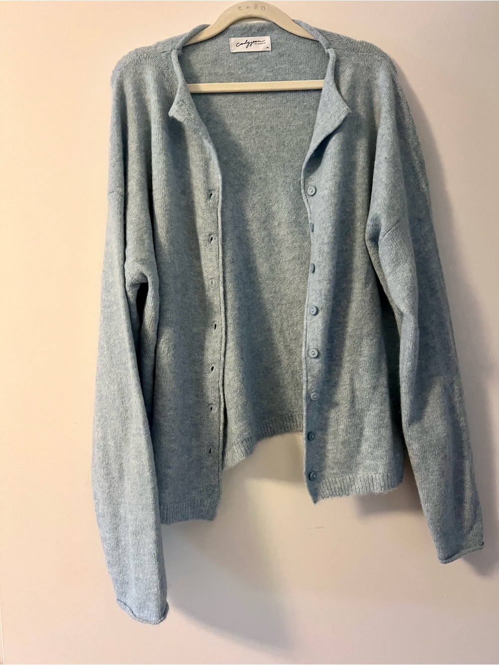 Carly Jean Los Angeles Light Blue Button-Up Knit Cardigan - NWOT